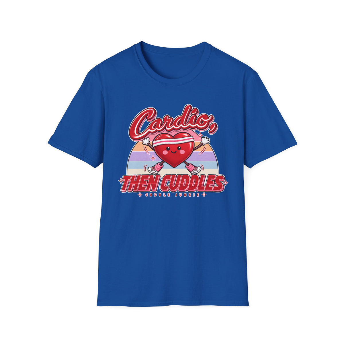 Cardio Then Cuddles T-Shirt – Cute Heart Fitness Graphic Tee