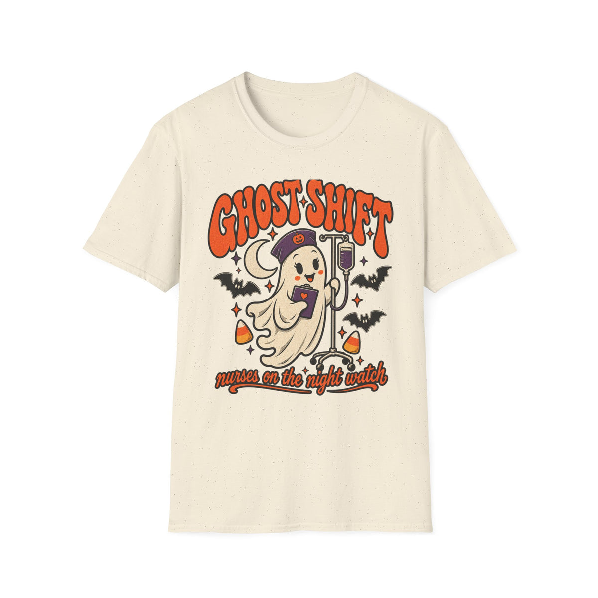 Ghost Shift T-Shirt — Cute Nurse Ghost Halloween Night Shift Tee