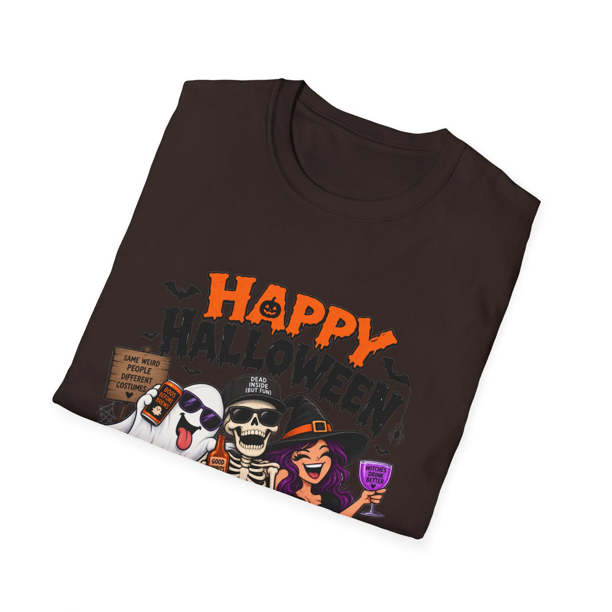 Happy Halloween Ghosts & Skeleton T-Shirt — "I Know Why Halloween Is Your Favorite Holiday"