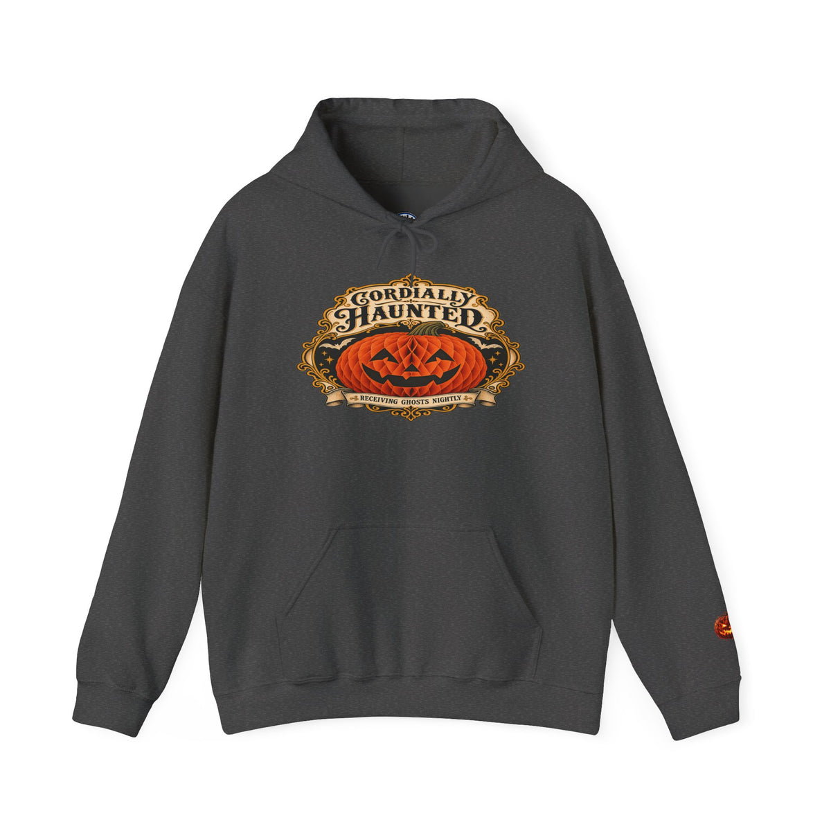 Cordially Haunted Halloween Pumpkin Hoodie