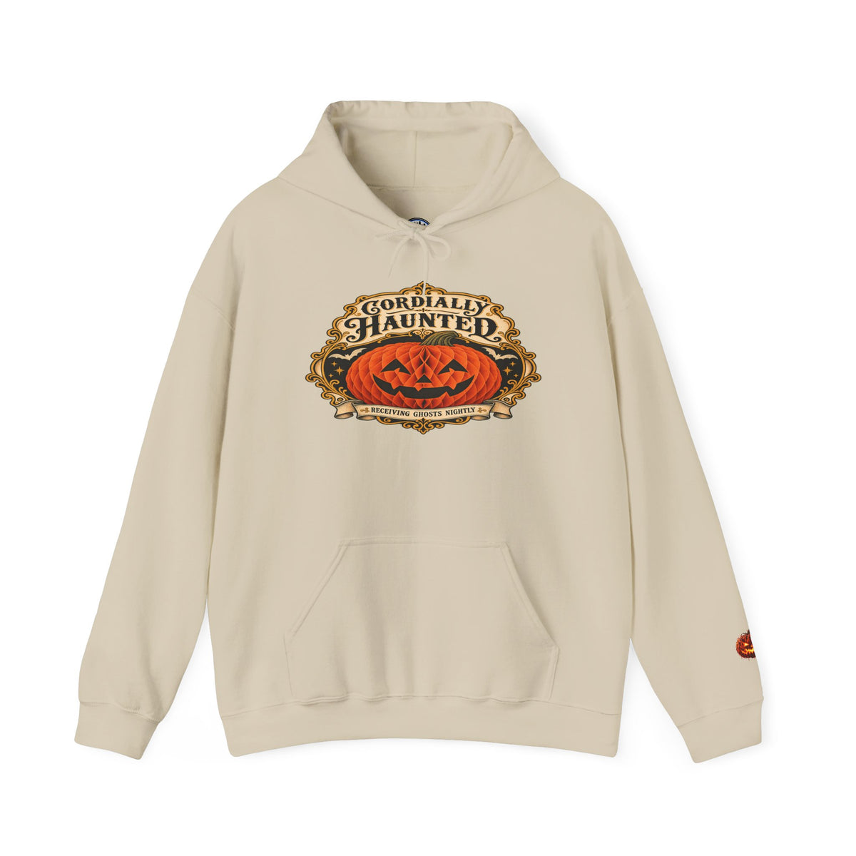 Cordially Haunted Halloween Pumpkin Hoodie