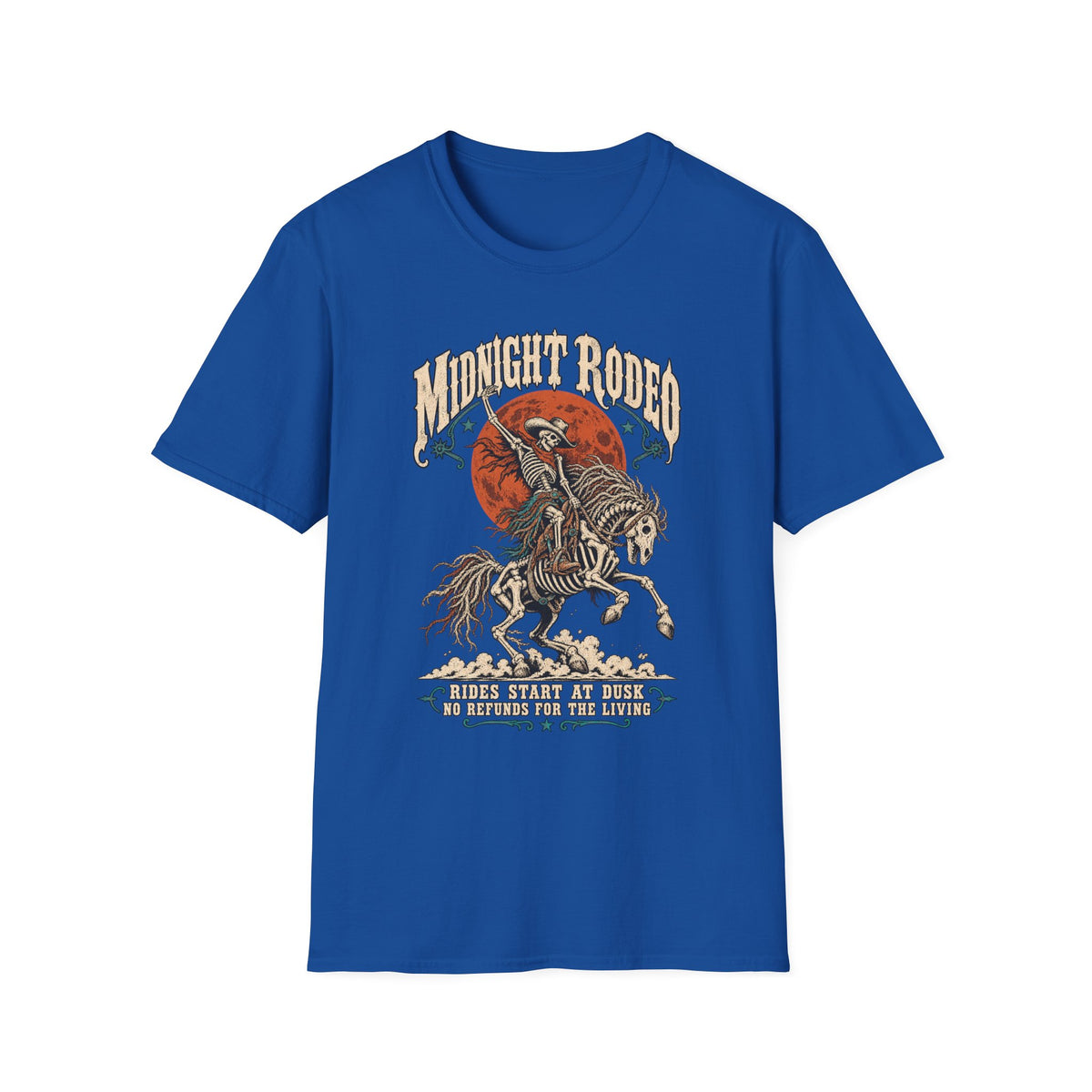 Midnight Rodeo T-Shirt — Skull Cowboy Horse Graphic Tee