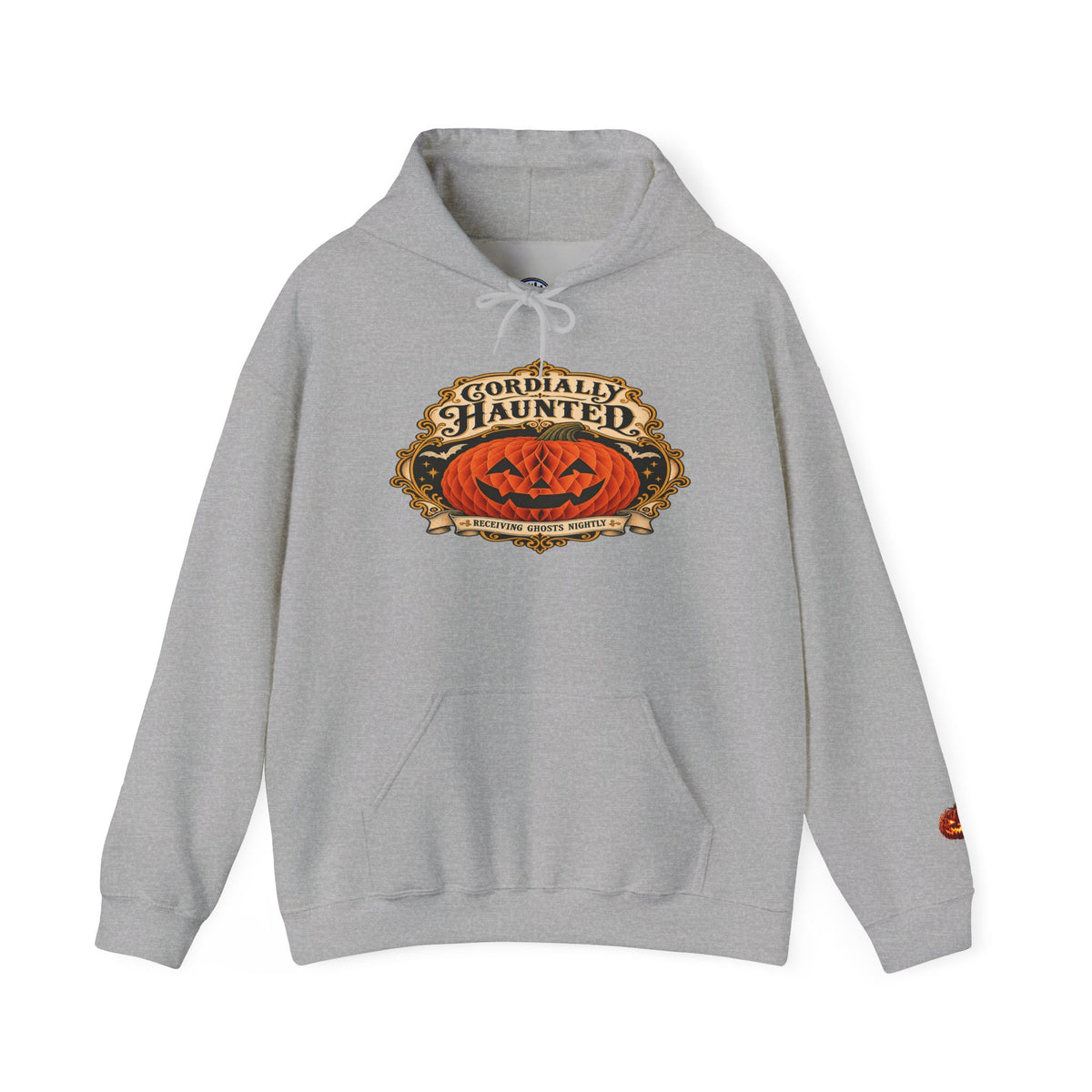 Cordially Haunted Halloween Pumpkin Hoodie