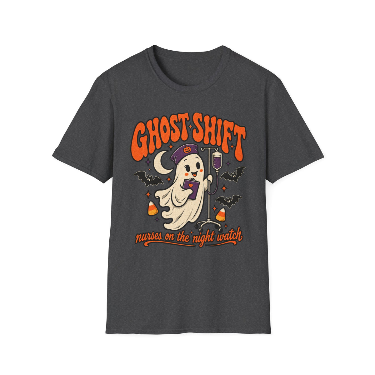 Ghost Shift T-Shirt — Cute Nurse Ghost Halloween Night Shift Tee