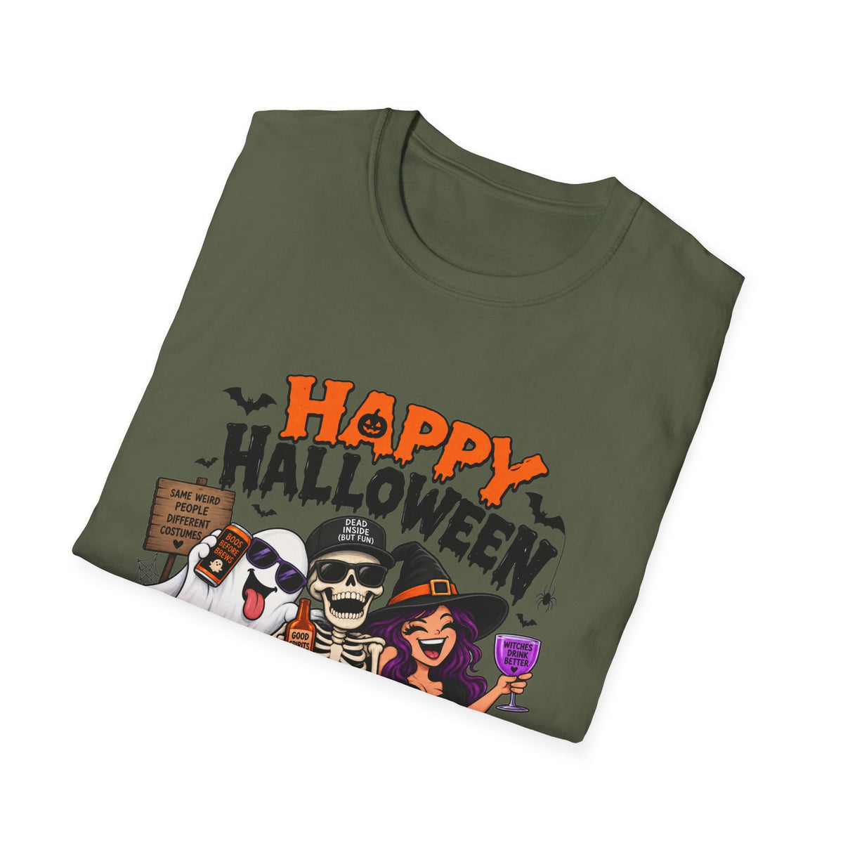 Happy Halloween Ghosts & Skeleton T-Shirt — "I Know Why Halloween Is Your Favorite Holiday"