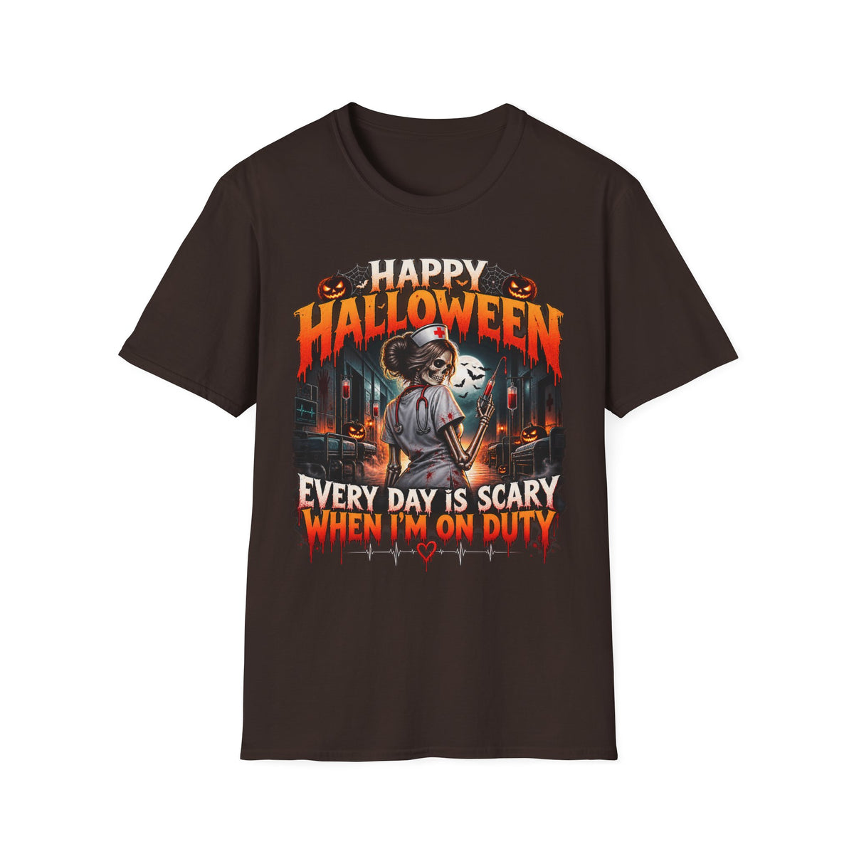 Halloween 'Every Day Is Scary When I'm On Duty' Graphic T-Shirt