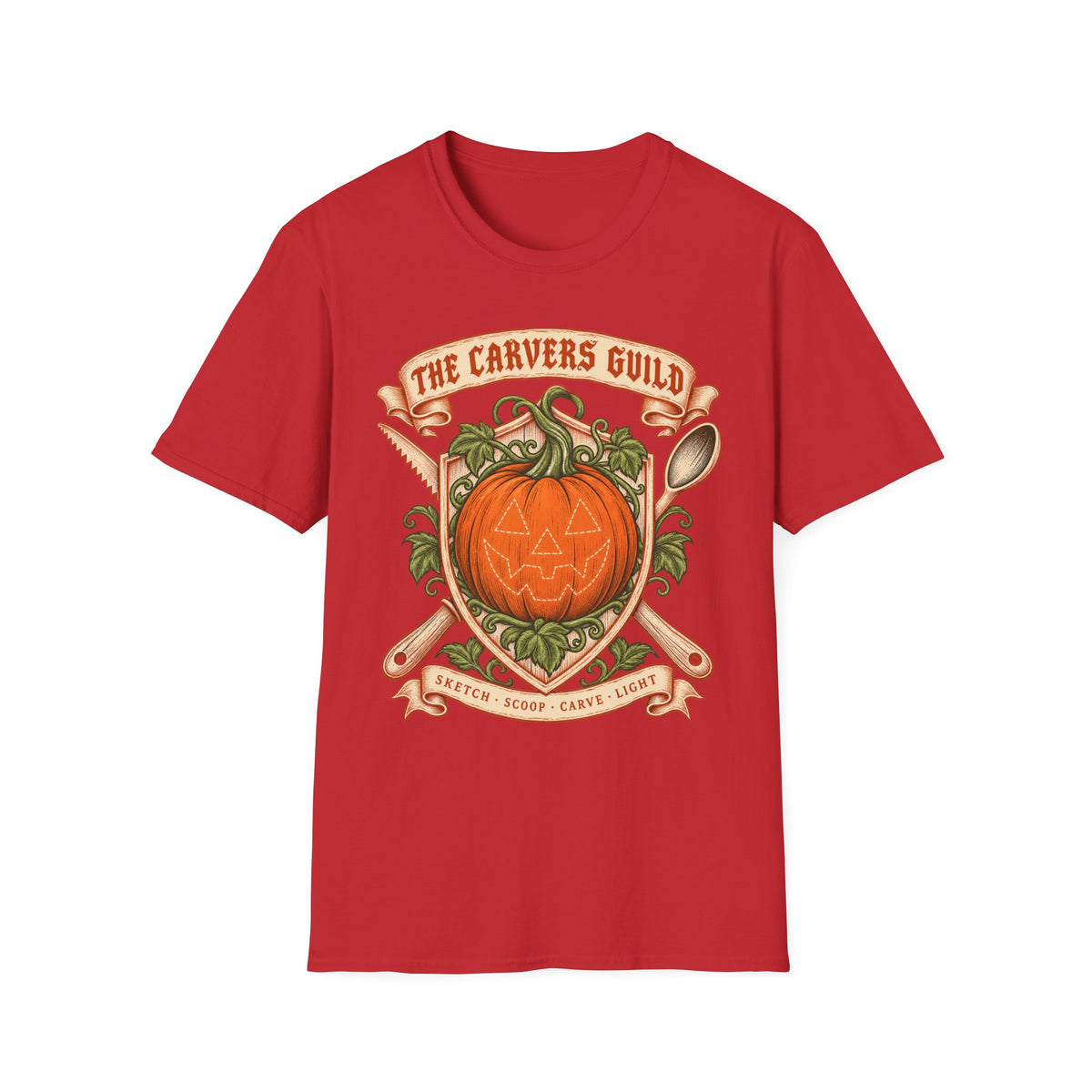 Carvers Guild Pumpkin Carving T-Shirt — Halloween Jack-O'-Lantern Design