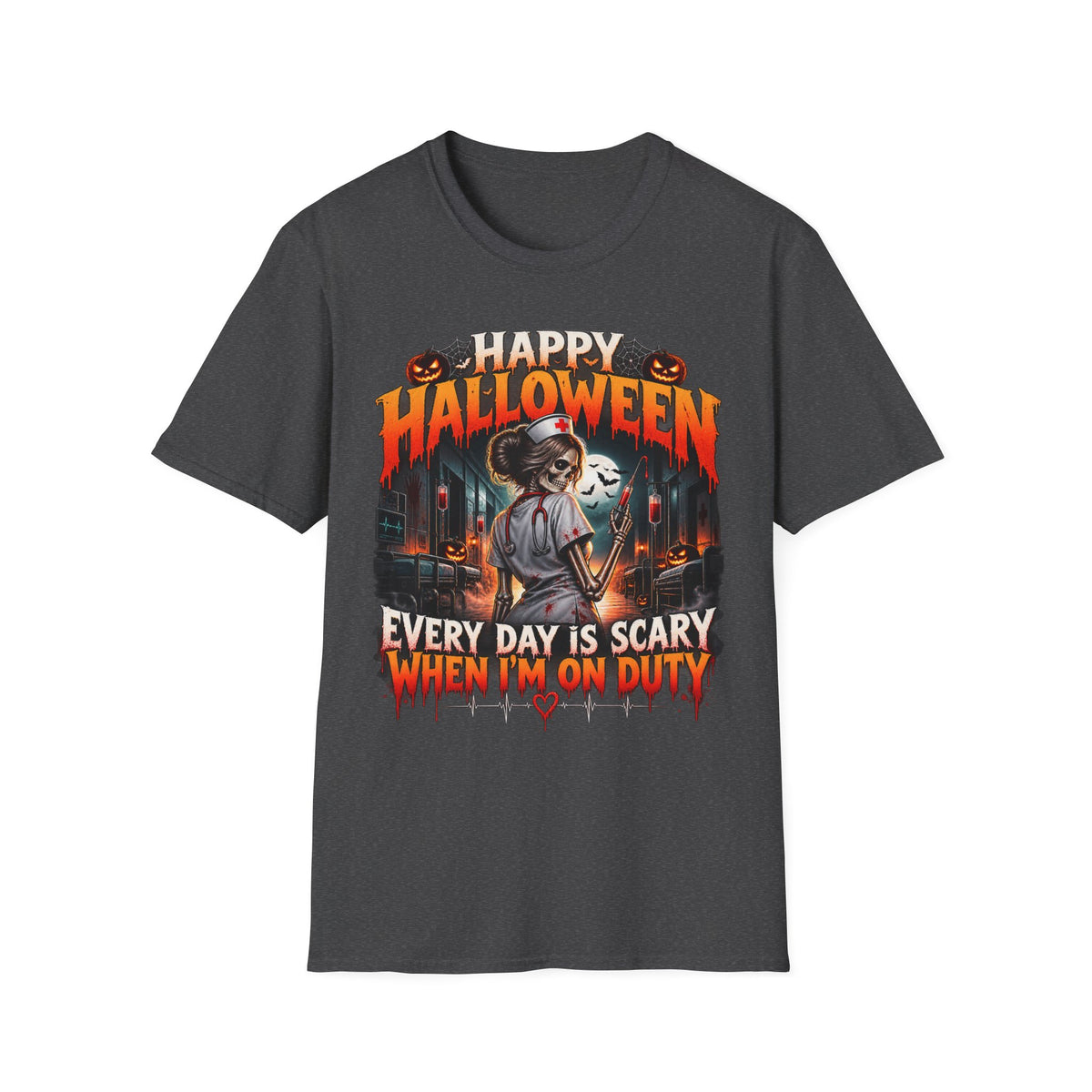 Halloween 'Every Day Is Scary When I'm On Duty' Graphic T-Shirt