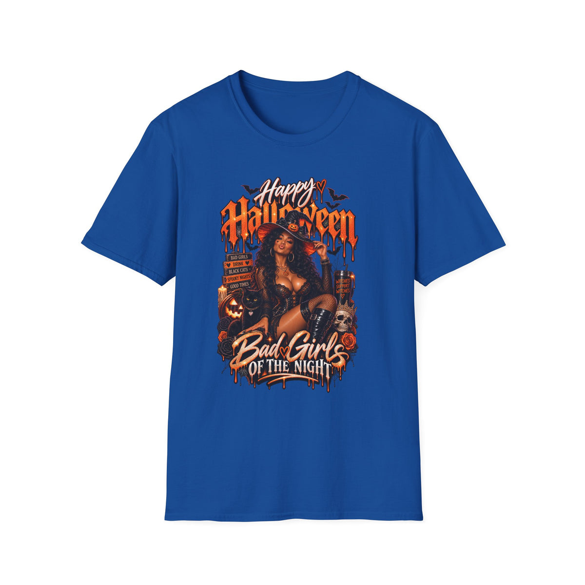 Halloween 'Bad Girls of the Night' Graphic T-Shirt — Spooky Pin-Up Horror Tee