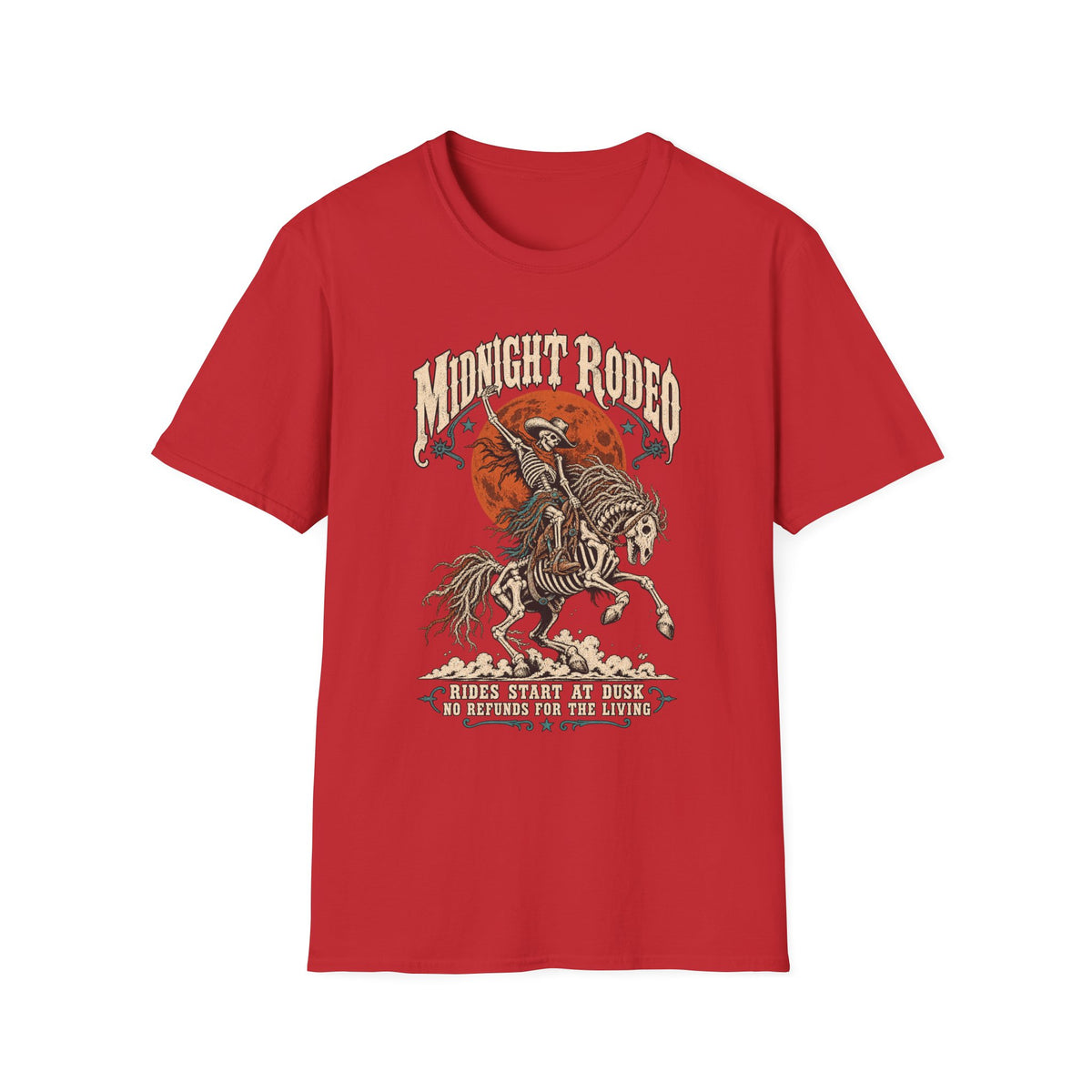 Midnight Rodeo T-Shirt — Skull Cowboy Horse Graphic Tee