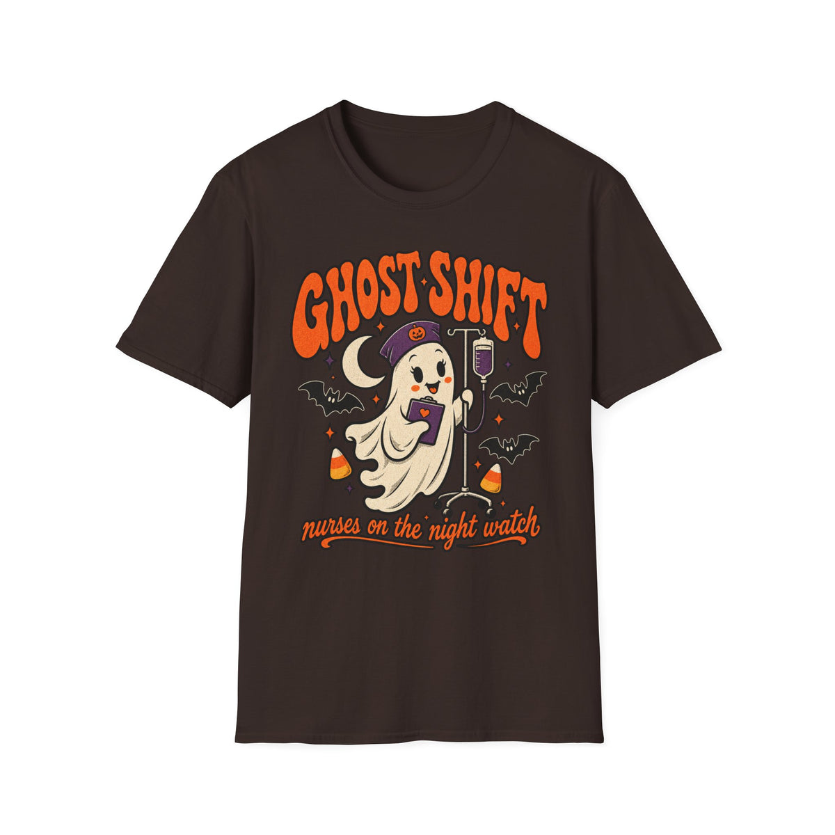 Ghost Shift T-Shirt — Cute Nurse Ghost Halloween Night Shift Tee