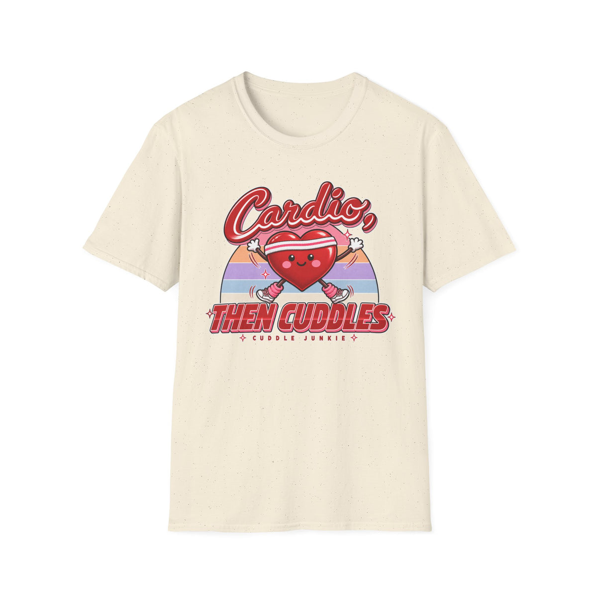 Cardio Then Cuddles T-Shirt – Cute Heart Fitness Graphic Tee