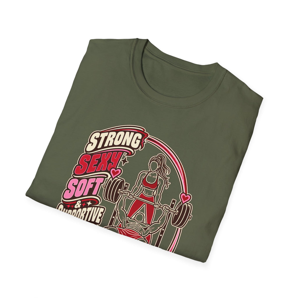 Cuddle Junkie Weightlifting T-Shirt — "Strong, Seesaw, Soft, Supportive" Gym Tee