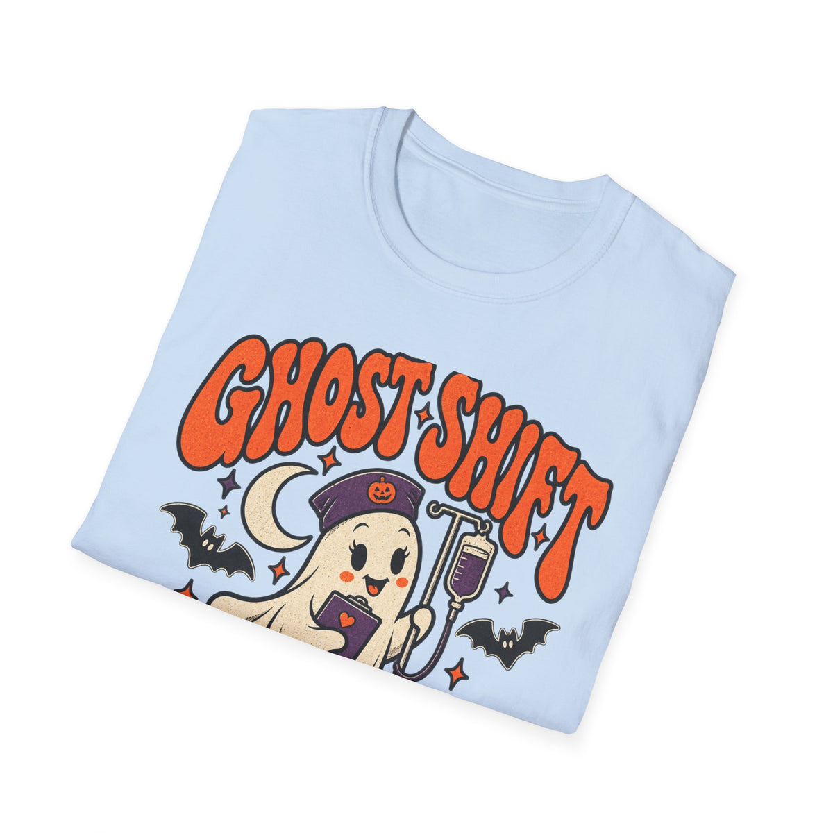 Ghost Shift T-Shirt — Cute Nurse Ghost Halloween Night Shift Tee