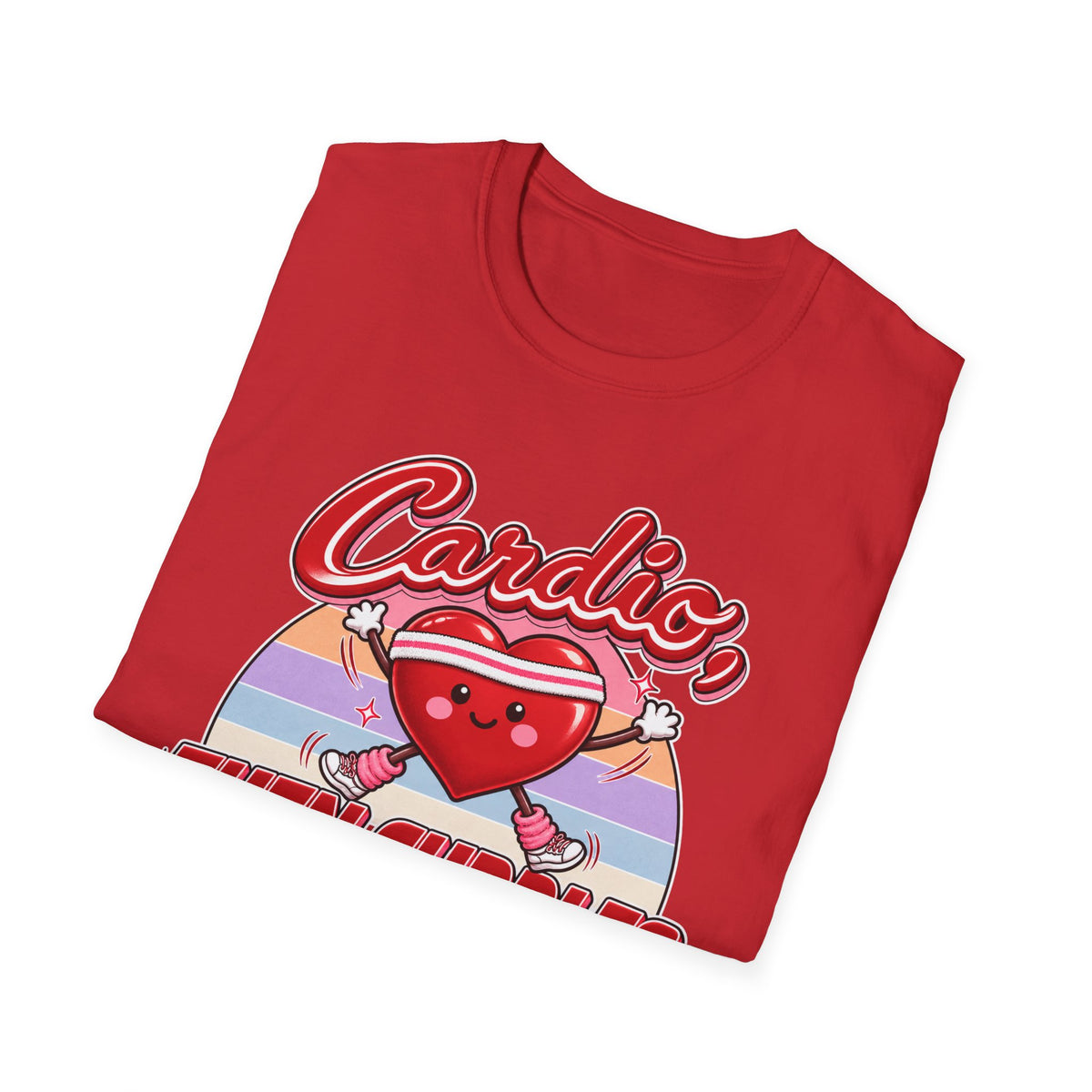 Cardio Then Cuddles T-Shirt – Cute Heart Fitness Graphic Tee